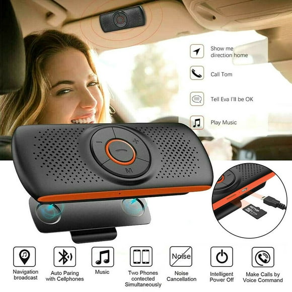 Aliiace Car Bluetooth Smart Wireless Bluetooth Hands-Free Car Kit Visor Clip Speakerphone 